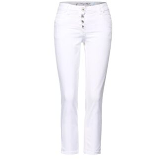 Weiße Loose Fit Jeans in 7/8 Länge