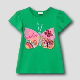 T-Shirt mit Schmetterlings Applikation