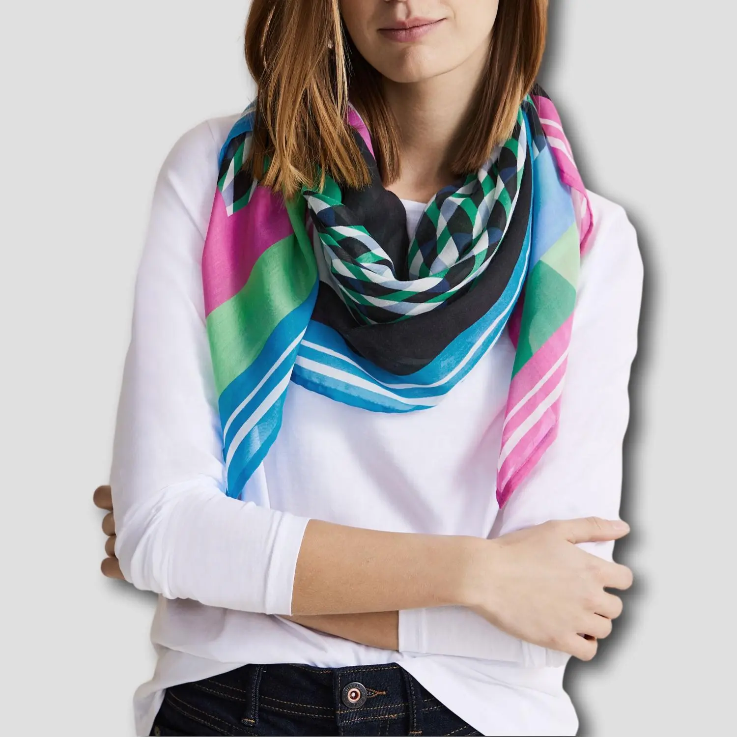 Quadratisches Halstuch mit Multicolor Dessin - Peppys | Modeschals