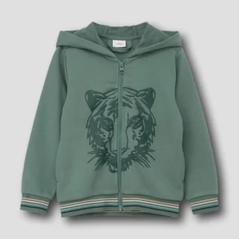 Sweatshirt-Jacke mit Tiger-Print