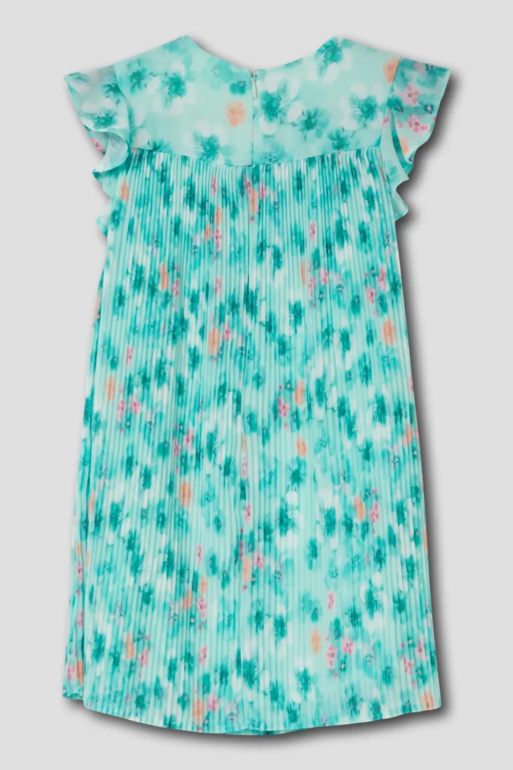 Kurzes Kleid mit Volantärmeln und Plissee 2 Kurzes Kleid mit Volantärmeln und Plissee – Bild 2