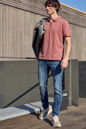 Kurzarm Poloshirt mit Zipper-Kragen 13 Kurzarm Poloshirt mit Zipper-Kragen – Bild 4
