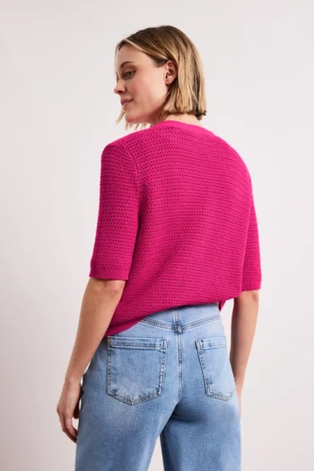 Kurzarm Cardigan mit V-Neck und Struktur 14 Kurzarm Cardigan mit V-Neck und Struktur
