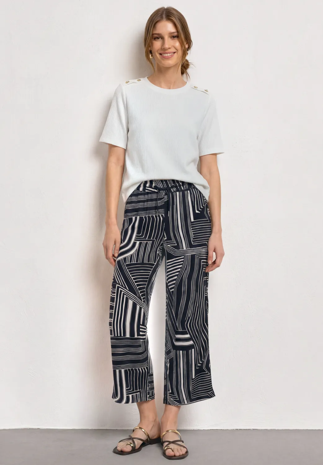 7/8 High Waist Culotte mit Muster 3 7/8 High Waist Culotte mit Muster – Bild 3