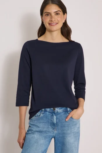 Cecil Teddy-Mantel mit Kapuze 21 Alternative view of Basic Shirt mit U-Boot-Ausschnitt