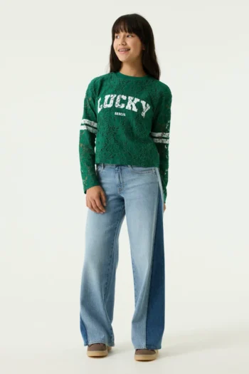 Wide Leg Denim im Two-Tone-Look