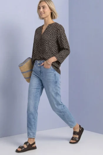 3/4-Arm Bluse mit Split Neck und Print 7 3/4-Arm Bluse mit Split Neck und Print – Bild 3