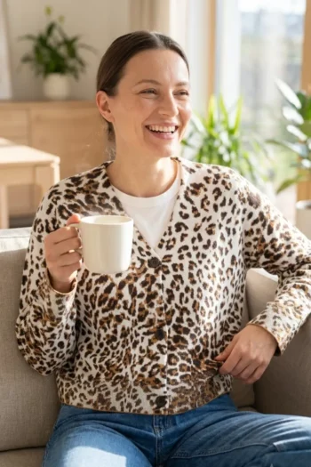 Cardigan mit Leo-Jacquardmuster 5 Cardigan mit Leo-Jacquardmuster – Bild 2