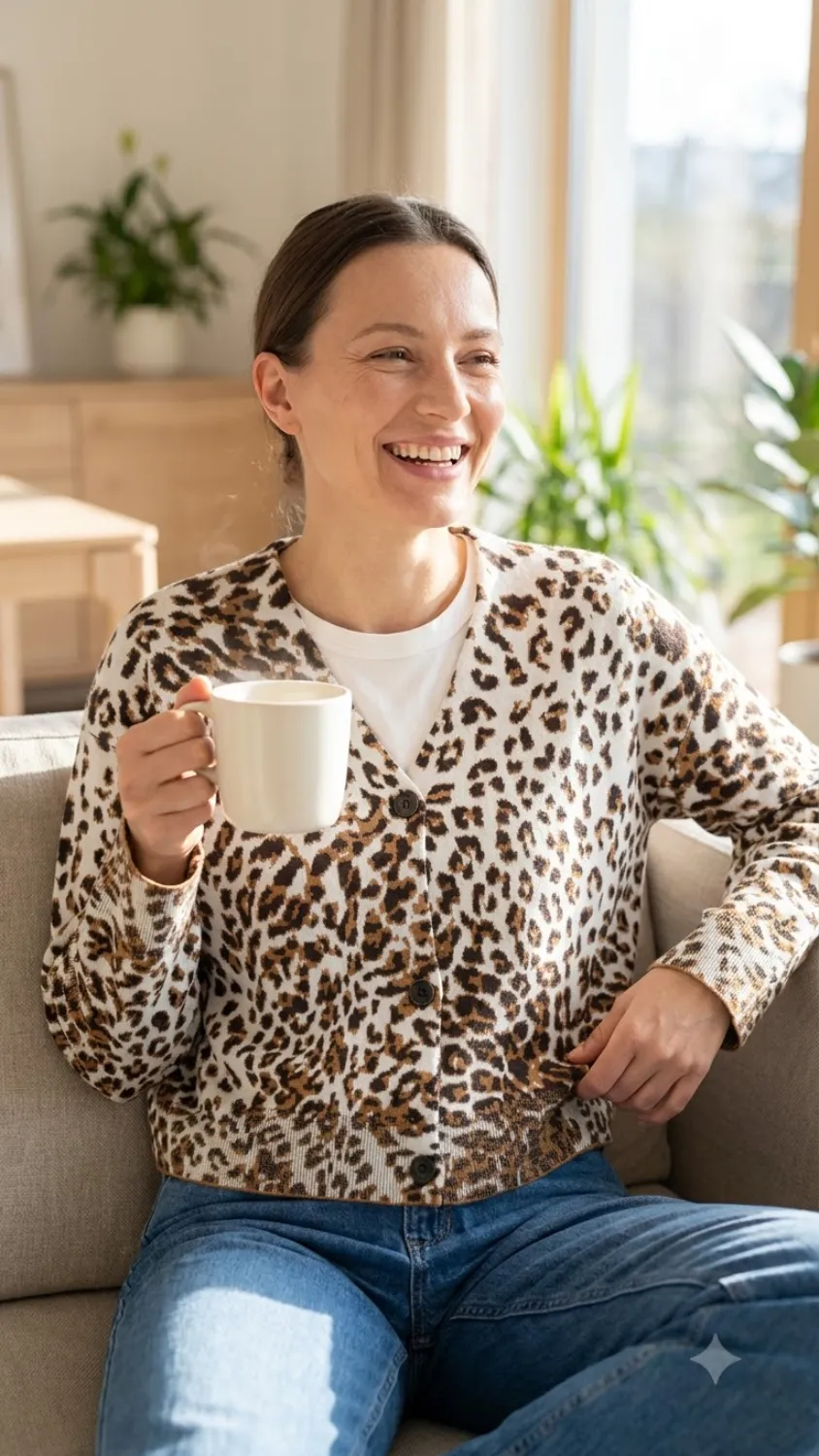 Cardigan mit Leo-Jacquardmuster 2 Cardigan mit Leo-Jacquardmuster – Bild 2