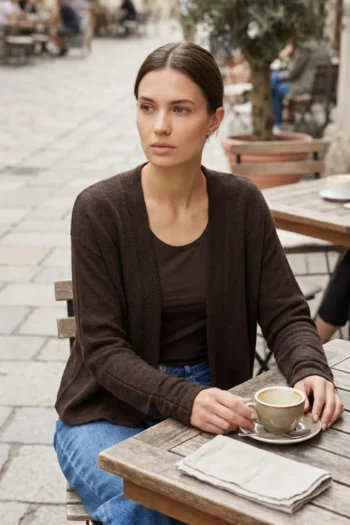 Cardigan mit Leo-Jacquardmuster 37 Leichter Strickcardigan im Relaxed Fit