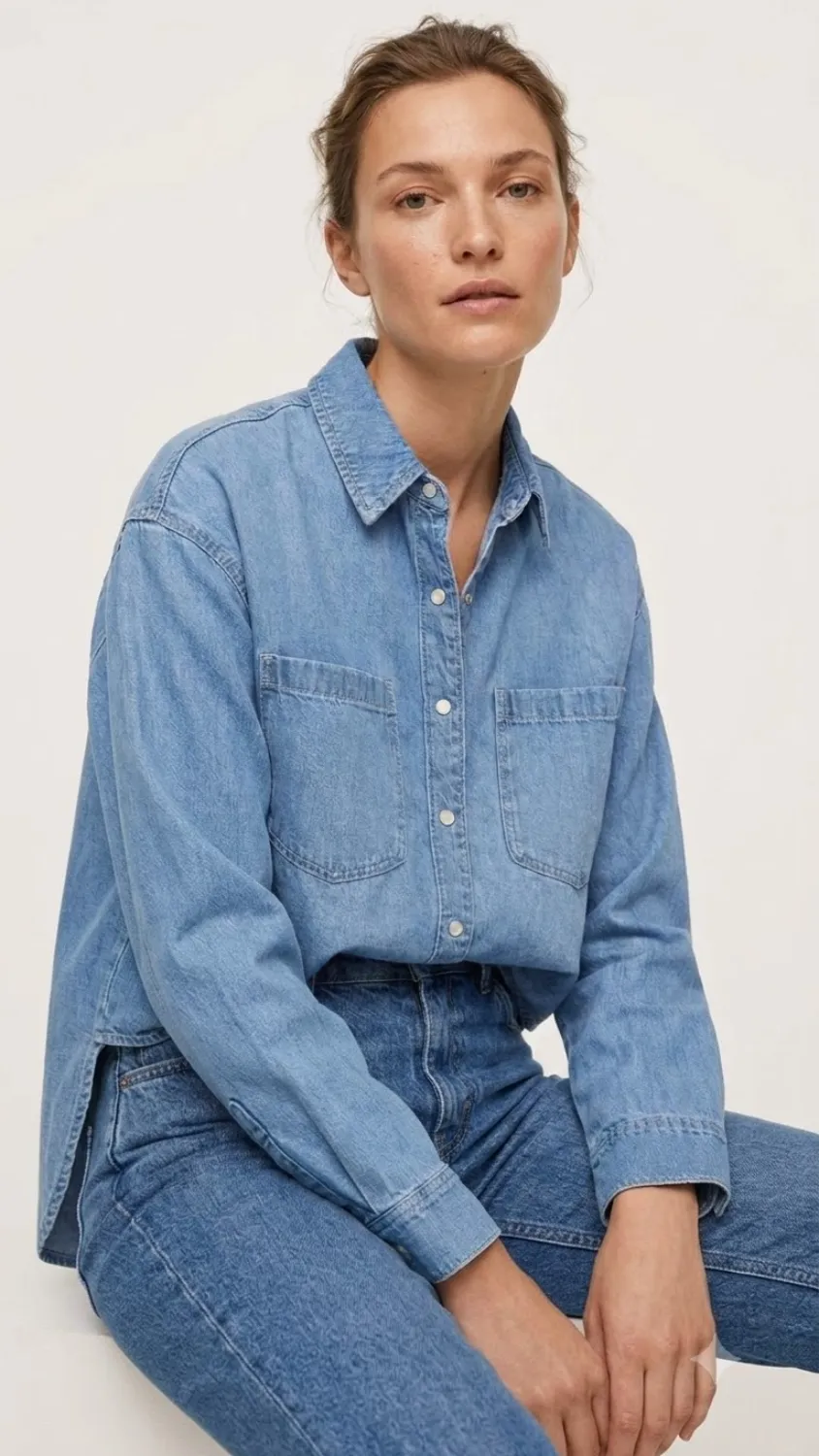 Verkürzte Denim-Bluse von S.Oliver 1 Verkürzte Denim-Bluse von S.Oliver