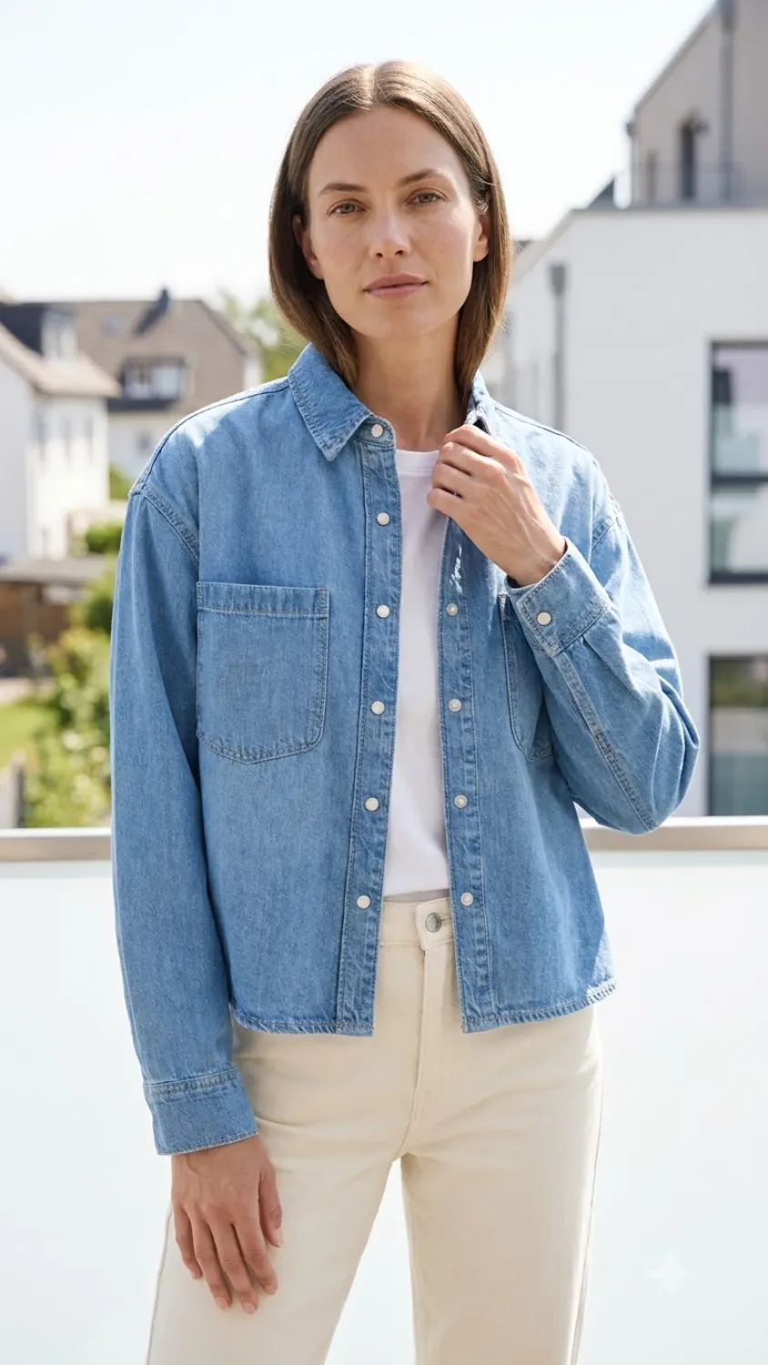 Verkürzte Denim-Bluse von S.Oliver 2 Verkürzte Denim-Bluse von S.Oliver – Bild 2
