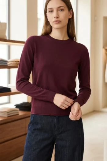 Regular Fit Pullover mit Rollkanten am Saum