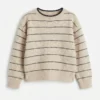 Kuschelige Strickweste mit Stickerei 29 84X2 beige