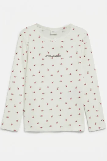 Kuschelige Strickweste mit Stickerei 30 Alternative view of Slim Fit Langarmshirt mit Stickerei