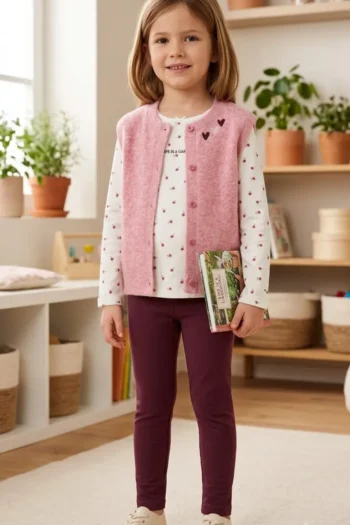 Kuschelige Strickweste mit Stickerei