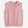 Kuschelige Strickweste mit Stickerei 16 41W0 pink