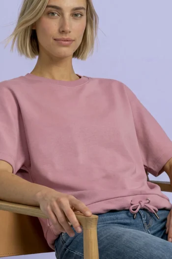T-Shirt mit Rundhals im Silk-Look