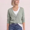 Fake-Fur Weste mit Zipper und Taschen 36 18035 eucalyptus green mel.