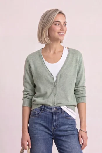 Cardigan mit V-Neck und Knopfleiste