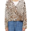 Cardigan mit Leo-Jacquardmuster 33 07A2 creme